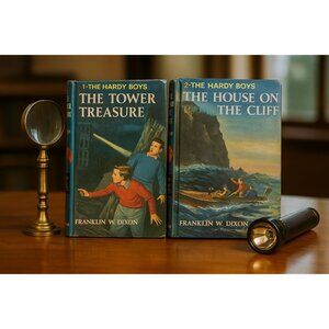 Hardy Boys Mystery Stories Lot #1 & #2 Tower Treasure, House on the Cliff HC